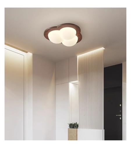 Plafonnier en bois rétro pour entrée accueillante et dressing moderne