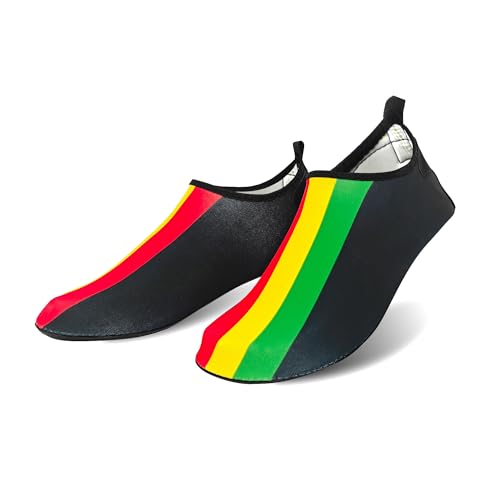 Image of Water Shoes for Women and Men Quick-Dry Swim Beach Shoes for Outdoor Surfing Yoga Exercise Jamaica Flag Caribbean Reggae Rasta
