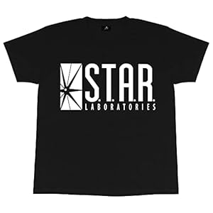 Popgear Dc Comics het Flash-star Labs Logo Jongens T-Shirt Zwart jongens T-Shirt (1-Pack)