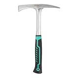 HARFINGTON Welding Chipping Hammer 28oz Slag Removal Tool Carbon Welder Hammer with Forged Steel Construction & TPR Shock Reduction Handle for Rock Pick Forged Brick, White/Green