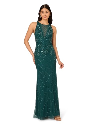 Image of Adrianna Papell Women's Bead Halter Long Dress