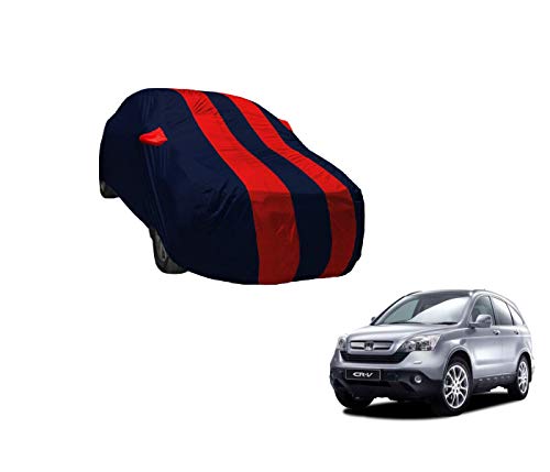Image of Auto Hub Car Cover Compatible with Cr-V with Weather Proof, Mirror Pocket, Triple Stitched, Cr-V Car Cover- Navy-Red