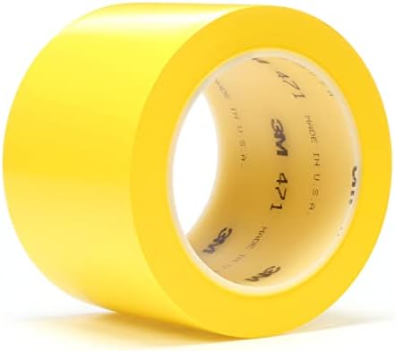 3M 471 Wysokiej jakości miękka taśma klejąca z PCW, 75 mm x 33 m, żółta (opakowanie 12 szt.)