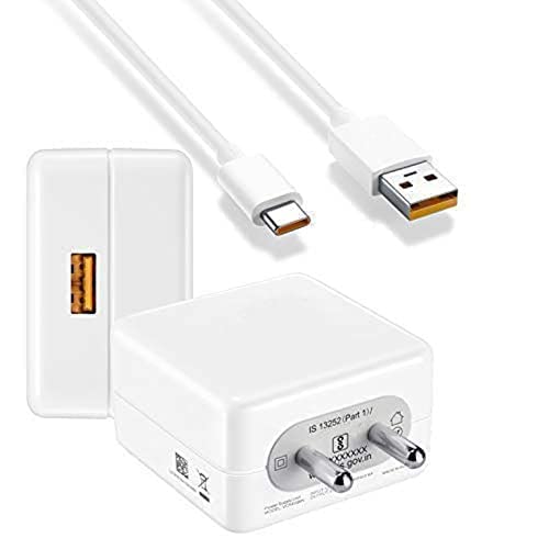 Image of Original 30 Watt Super Dart USB to Type C Charger Adapter & Cable for Realme Narzo 20 Pro|Narzo 30|30 Pro 6|6 Pro | 7 | 7i | 8| 8i | C3 | C11 | C15 | C21 | C25s | (Real ME 30W Charger)