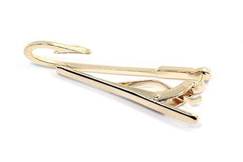 ZUNON Fishing Hooks Tie Clips Bar Tacks Mens Silver Golden Tone Leisure Fishermen Sportsmen Fathers Dad Husband Activities3