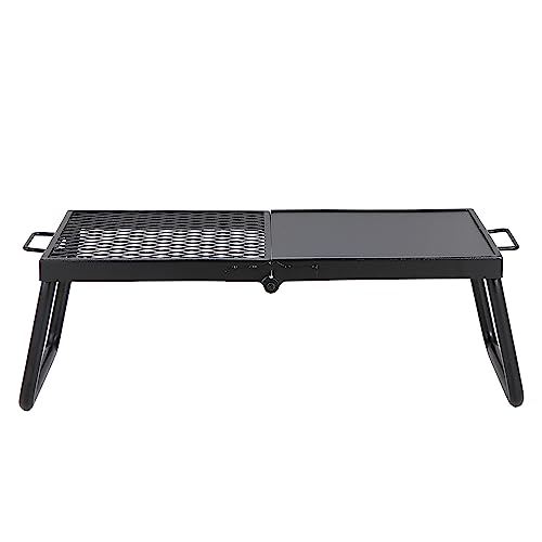 VEVOR-Folding-Campfire-Grill-Heavy-Duty-Steel-Mesh-Grate-224-Portable-Camping-Grates-Over-Fire-Pit-Camp-Fire-Cooking-Equipment-with-Legs-Carrying-Bag-Grilling-Rack-for-Outdoor-Open-Flame-Cooking