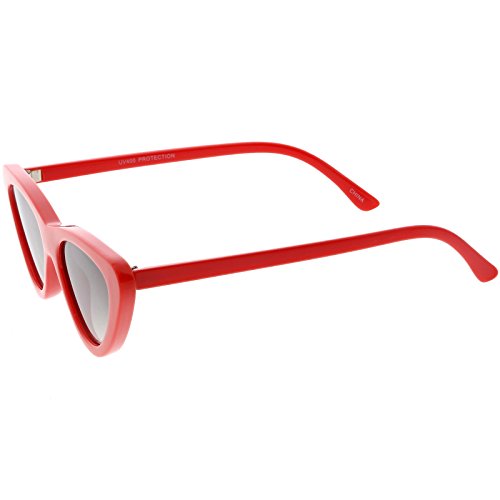 Image of zeroUV Women's Small Thick Neutral Colored Flat Lens Cat Eye Sunglasses 51mm