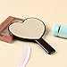 lasenersm 1 Piece Travel Handheld Mirror Heart Shaped Cosmetic Hand Mirror Travel Makeup Mirror Hand Held Mirror Plastic Cosmetic Mirror Makeup Hand Mirror with Handle, Black