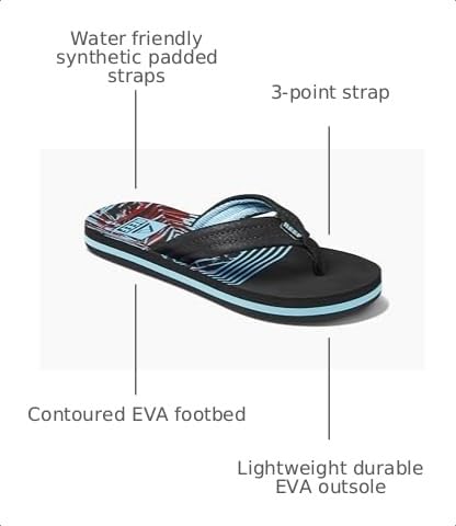 Image of REEF Boys Kids Ahi Beach Flip Flop, Soft Cushion Footbed, Water Friendly