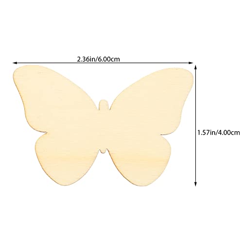 Tinksky 50Pcs Wooden Butterfly Shapes Craft Blank, Natural Unfinished Cutout Shape Wooden Butterfly, Christmas, Wedding, Guestbook, Decoupage Family Tree Decoration Valentine's Day Gift Diy #TOP1