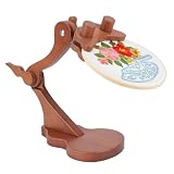 UNICRAFTALE Verstellbarer Holz Stickrahmenhalter mit geigenförmiger Basis 360° drehbarer Tisch Kreuzstichhalter für Quiltarbeiten Handarbeiten 9.5x6.4x12.4 Zoll/24.1x16.3x31.5cm