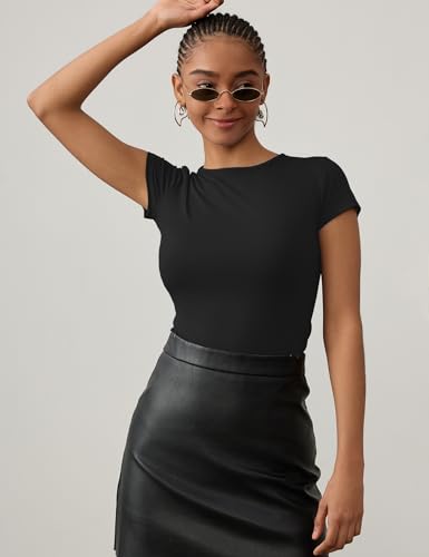 LOMON Women's Casual Basic Going Out Crop Tops Slim Fit Long Sleeve Comfort Tight T Shirts Underscrubs Layer Workout Tops3