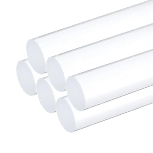 MECCANIXITY 6pcs Acrylic Round Rods 1/2" x 12" Clear Acrylic Dowel Rods Sticks Plastic Sticks Strip for DIY Crafts Lighting Gardening Decorations - 13mm x 300mm