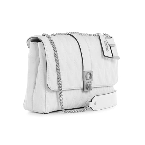 Image of GUESS Women's White Quilted Crossbody Bag| Ladies Purse Handbags | Gift For Ladies