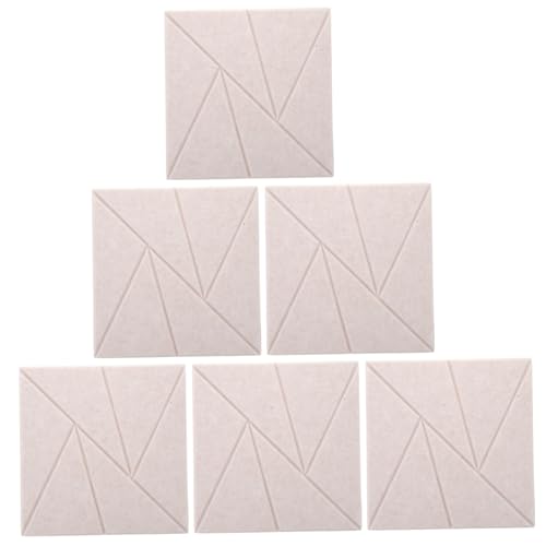 BESPORTBLE 6pcs Self-adhesive Square Acoustic Foam Panels Soundproofing Wall Absorption Boards for Office Recording Studio Music Rooms Light Camel