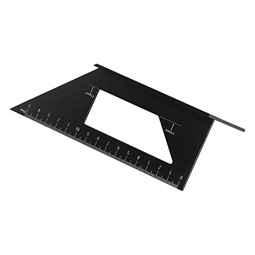 Fournyaa Calibre de inglete, Regla Recta de ángulo T de 45 ° / 90 ° 0-150 mm Aleación de Aluminio Multifuncional Precisa para carpintería para Ingenieros para Manualidades(Black) Cover