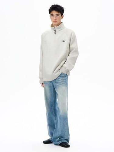 Silent Vortex Men's Oversized Y2k Quarter Zip Pullover Mock Neck Sweatshirts Unisex Fashion Hoodies Sweatshirts2