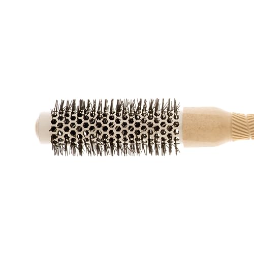 Head Jog 25mm Straw Radial Brush, Ceramic Coated Barrel & Ionic Round Brush for Hair Blow Dry Hair Brush for Volume Curling - Image 4
