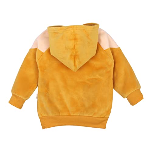 Image of Bold N Elegant Unisex Kids Velvet Fleece Solid Happy Hamster Bear Cartoon Warm Velvet Pullover Sweatshirt Hoodie Tshirt and Pyjama Pant Winter Clothing Set