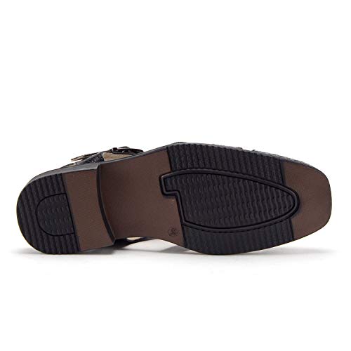 Jazamé Men's 44367 Python Snake Textured Fisherman Closed Toe Dress Sandals4