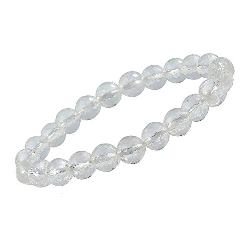 Image of Reiki Crystal Products Natural Crystal Stone 8 mm Faceted Diamond Cut Beads Bracelet for Men & Women | Reiki Charged Gemstone Bracelet | Multiple Stone Variants Available
