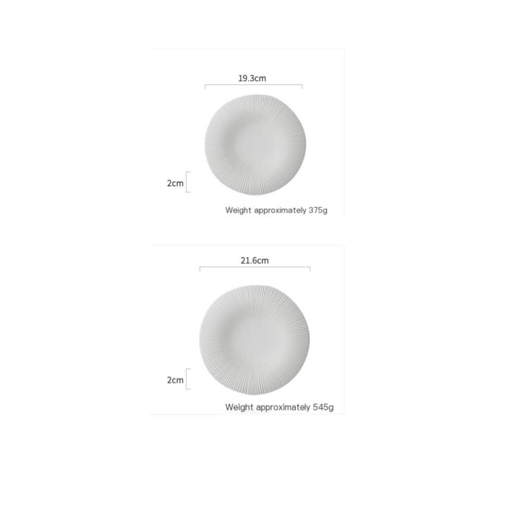 Ceramiczne talerze obiadowe, płaskie, okrągłe, płytkie talerze do serwowania, idealne do steków i dań głównych, 18 cm