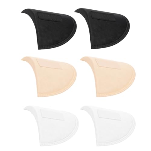 Shoulder Pads for Women (3 Pairs: Black White Beige) 0.58 Thick Sponge Insert Pads for Clothes Removable Shoulder Pads for Womens Clothing Enhancer for Blazer Sweater Hijab & Baggy Outfits