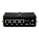 PC Pare-feu Celeron J4125 DDR4 8 Go de RAM Quad Core AES-NI OPNsense Mini PC Industriel 256 Go SSD, RS232 COM, HD, 2.4G/5G WiFi, BT, 4-Intel Gigabit Ethernet pour passerelle de Pare-feu réseau, RTC
