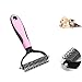 TCOLS Brosse pour sous-poil - Étrille démêlante - Brosse pour chien et chat à poils longs - Brosse pro Grooming Tool - Peigne et nœuds pour chiens et chats à poils moyens à longs (rose)