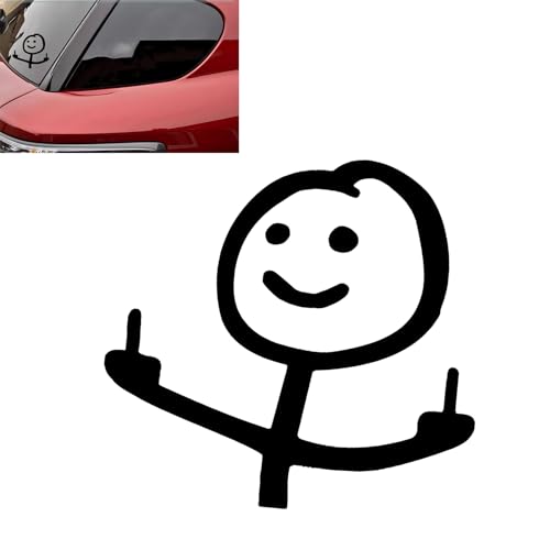 WZP Car Decal, Fuck You Funny Vinyl Decal, Personalised Cartoon Middle Finger Sticker, Self-Adhesive...