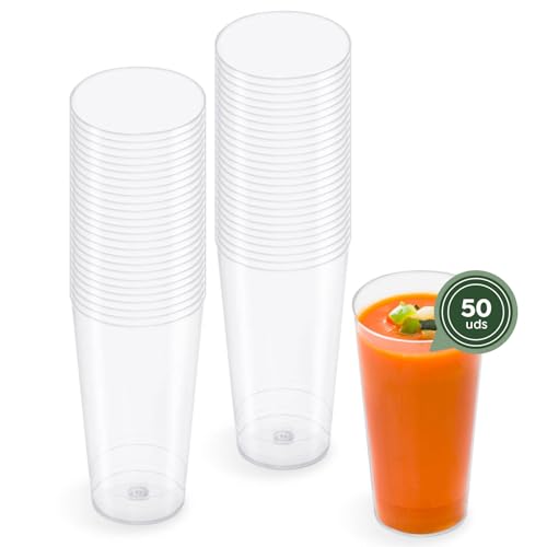 Horeca Collection - 50 Uds Vaso Cónico Transparente - 100 cc - Vasitos Aperitivo - 4,5 x 8,4 cm - Postres - Reutilizables - Cuencos - Finger Food - Entrantes - Catering - Cóctel - Vasos - Tazas