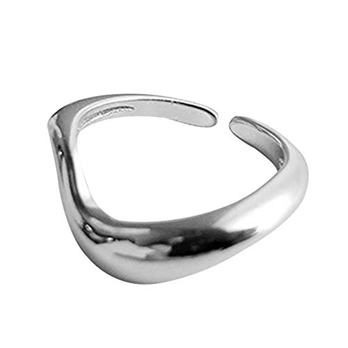 yibenwanligod Fashion Finger Ring Geometric Open Band Ring Adjustable Jewelry Gift for Women Girls Silver