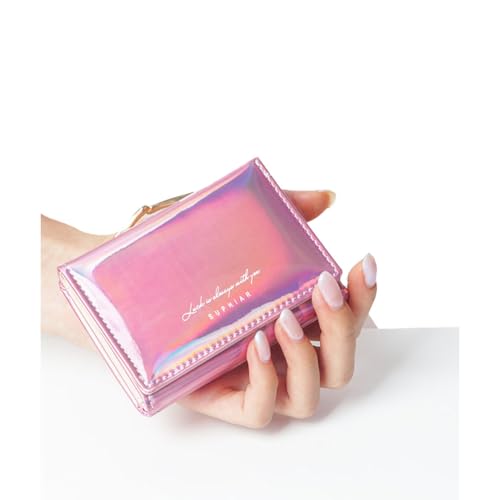Image of JANKS Small Wallet for Women Mini Laser Card Holder Case Iridescent Holographic Purse with Coin Pocket for Girls Ladies
