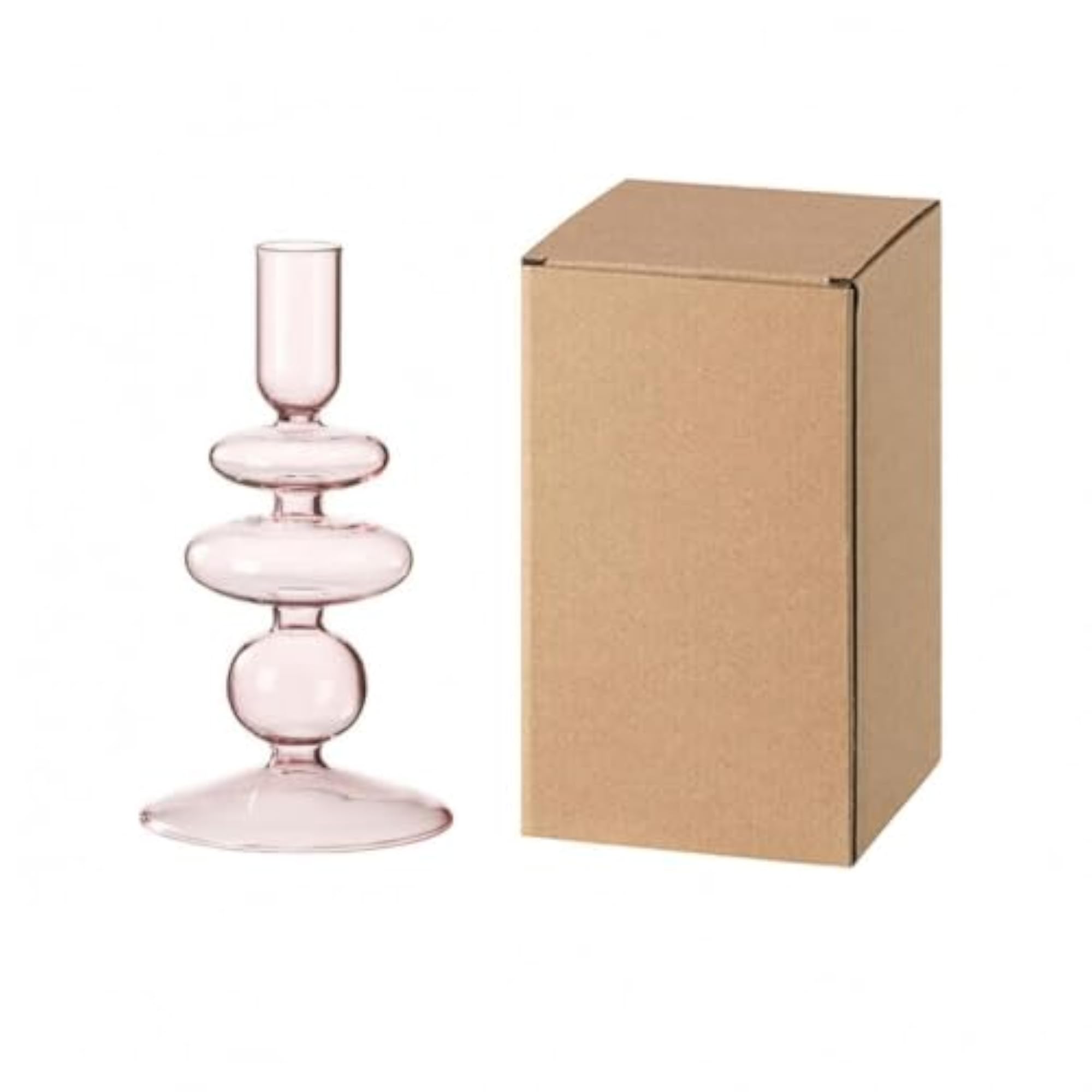 Translucent Glass Candlestick, Smooth Glass Candle Cup
