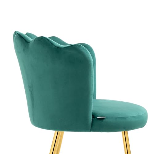 Image of Set of 2 Accent Chair for Living Room | Modern Armchair in Soft Velvet Fabric with Sturdy Legs | Premium Chair for Home Living Room Bedroom Restaurent | (Flower Design, Green)