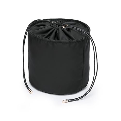 YONBEN Grand Organiseur de Sac à Main Rond en Toile pour Femme - Cosmétiques, Trousse de Maquillage (Taille L, Nylon-Noir)