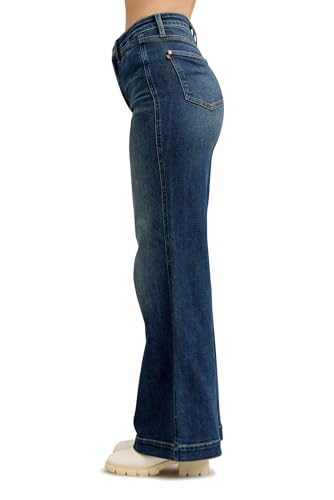 Judy Blue Womens Jeans - High Waisted Retro Wide Tummy Control Front Welt Pockets4