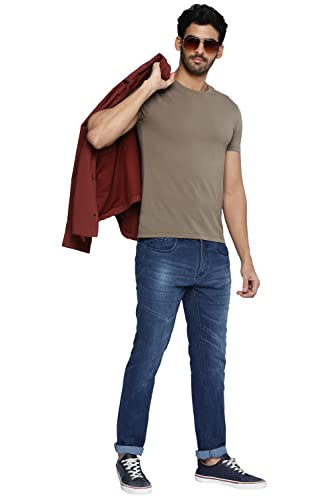 Image of Allen Cooper Slim Mid Rise Stretchable Denim Jeans for Men