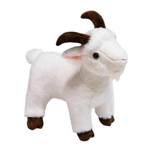 Zohuwerui Animal de Peluche Cabra Realistas, 30cm de Peluche Cabra, Muñeco de Cabras Simulación, Accesorios de Fotografía, Regalo para Niños Adultos