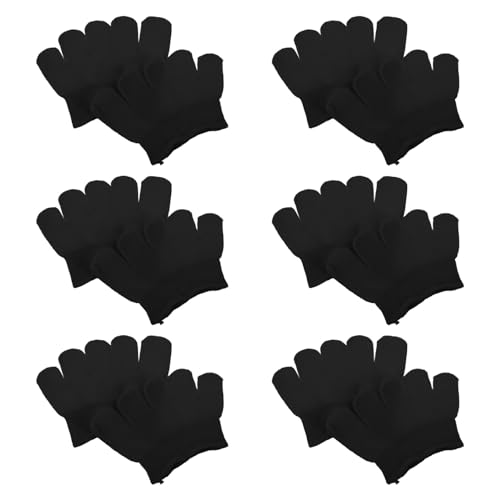 GALPADA 6 Pares Calcetines de 5 Dedos Negros, Media Caña, Tejido Elástico con Amortiguación en Antepié, Antideslizantes para Mujer, Ideales para Yoga, Pilates y Fitness