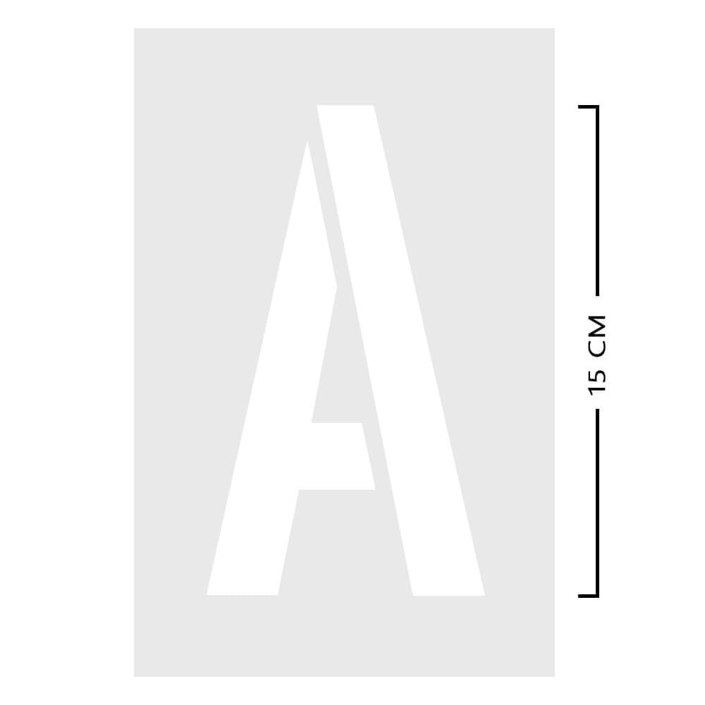Schablonen-Set Buchstaben und Zahlen, 60-teilig, Kunststoff, Schrifthöhe 15 cm aus Kunststoff, Art.-Nr. 40651 | Schablonen-Set | Bodenschablone