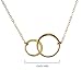 Designed by Stacey Handmade Simple Interlocking Two Circle Necklace, Layering Necklace, Sentimental Gifts for Women, Birthday, Christmas, Push Present, 16 to 18