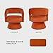 Lexicon 360 Degree Swivel Accent Chair Arm Chair, Modern Comfy Velvet Barrel Chair, Open Back Round Chair with Metal Swivel Base, Club Armchair for Living Room/Bedroom/Office, Orange