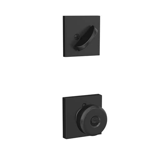 Schlage FB55 N G BWE 622 COL Single Cylinder Deadbolt and Keyed Entry Bowery Knob with Collins Trim, Matte Black by SCHLAGE - Image 9
