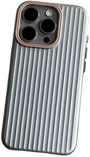 حافظة فاخرة من Next Store مموجة غير لامعة مقاومة للصدمات متوافق مع iPhone 13 - تصميم مموج مطلي، ممتص للصدمات غير قابل للانزلاق، غطاء صلب من مادة TPU+PC. (سيلفر)