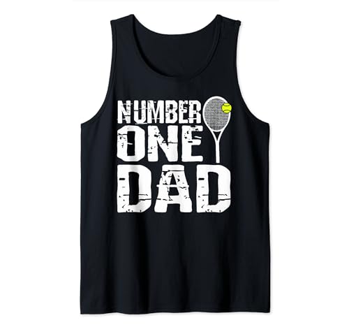 Día del Padre Tenis Papá Tenis Número Uno Papá Tenis Papás Camiseta sin Mangas