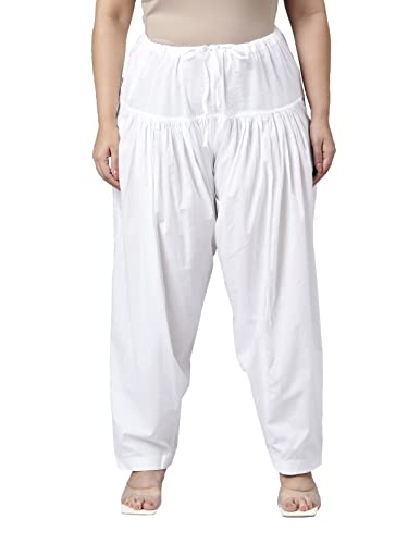 Image of GO COLORS Soft Cotton Salwar for Women | Relaxed Fit, Mid Rise, Ankle Length, Drawstrings