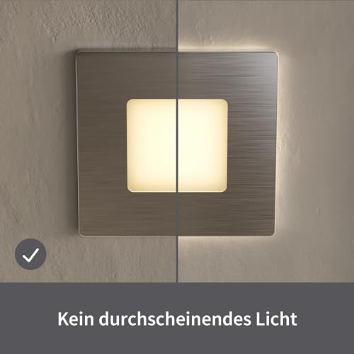 Scandinavian home 6er Set Wandeinbaustrahler I LED Treppenbeleuchtung 230V 1W Warmweiß außen IP65 I 100lm 3000K CRI90 I Edelstahl Treppenstufenbeleuchtung für Unterputzdosen/Gerätedosen 68mm