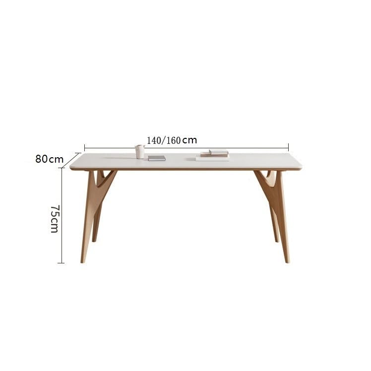 Mesa De Comedor Mesa de Comedor y sillas Madera Maciza for apartamento pequeño, Moderna Sencilla, Estilo Crema Mesas De Café para Sala De Estar(160x80x75cm)