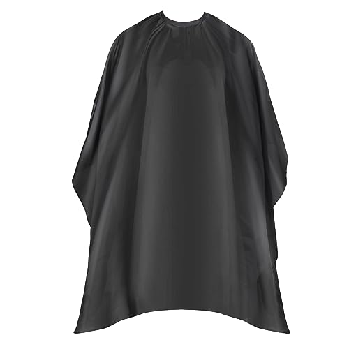 Professional Hair Cutting Cape with Adjustable Snap Closure, Salon Barber Cape,Waterproof Hairdressing Salon Cape – 57″ x 51″(Black)